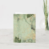 ウッドランド動物の緑の森の赤ちゃんシャワー サンキューカード (裏面)