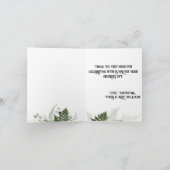 ウッドランド動物の緑の森の赤ちゃんシャワー サンキューカード (内部)