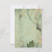 ウッドランド動物の緑の森の赤ちゃんシャワー サンキューカード (裏面)