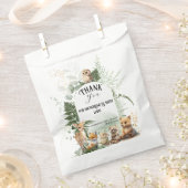 ウッドランド動物の緑の森の赤ちゃんシャワー フェイバーバッグ (クリップ留めされた状態)