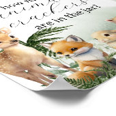 ウッドランド動物の緑の赤ちゃんシャワーゲーム ポスター (角)