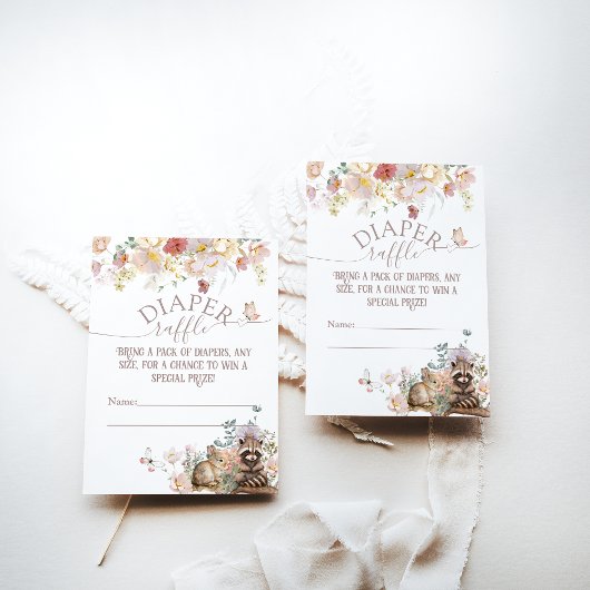 ウッドランド動物の花の少女ベビーシャワーディーパープ エンクロージャーカード