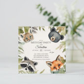 ウッドランド動物の誕生日パーティー 招待状 (スタンド正面)