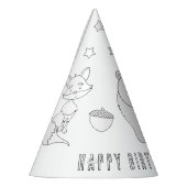 ウッドランド動物の誕生日 – カラーオシャレパーティーハット パーティーハット (左)