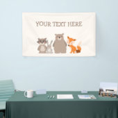 ウッドランド動物の赤ちゃんシャワーのバナー森かわいい 横断幕 (トレードショー)