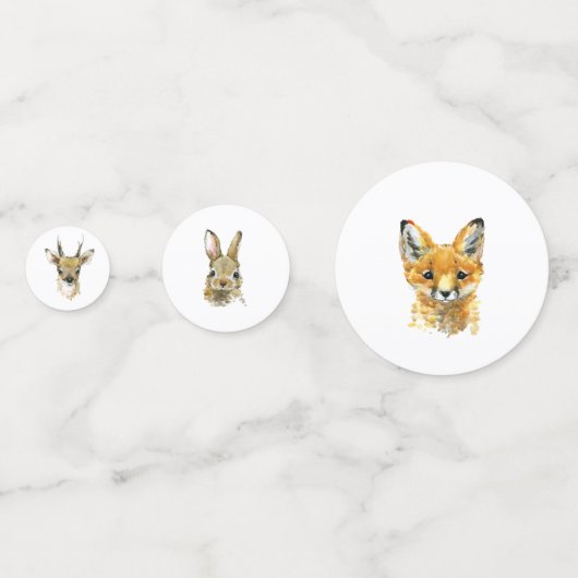 ウッドランド動物の赤ちゃんシャワーアドレス コンフェッティ (裏面)