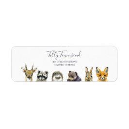 ウッドランド動物の赤ちゃんシャワーアドレス ラベル