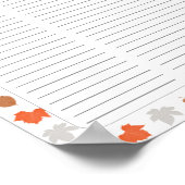 ウッドランド動物の赤ちゃんシャワーギフトリスト/ゲストリスト ポスター (角)