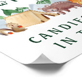 ウッドランド動物の赤ちゃんシャワーゲームの数を推測 ポスター (角)