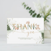 ウッドランド動物の赤ちゃんシャワーサンキューカード カード (スタンド正面)