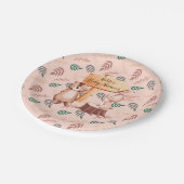 ウッドランド動物の赤ちゃんシャワープレート、シャワー装飾 ペーパープレート (アングル)