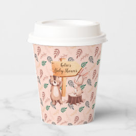 ウッドランド動物の赤ちゃんシャワープレート、シャワー装飾 紙コップ