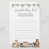 ウッドランド動物の赤ちゃんシャワーベビー食品を推測 (正面/裏面)