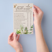 ウッドランド動物の赤ちゃんシャワーママまたはパパのゲーム チラシ (ハンドル)