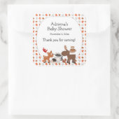 ウッドランド動物の赤ちゃんシャワー大人気 スクエアシール (バッグ)
