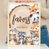 ウッドランド動物の赤ちゃんシャワー好意サイン ポスター