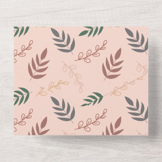 ウッドランド動物の赤ちゃんシャワー招待、Boho All オールインワン招待状 (裏面)