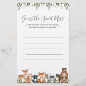 ウッドランド動物の赤ちゃんシャワー甘い混乱を推測 (正面)