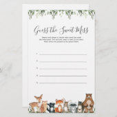 ウッドランド動物の赤ちゃんシャワー甘い混乱を推測 (正面/裏面)