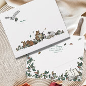 ウッドランド動物の赤ちゃんシャワー用の本 オールインワン招待状