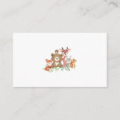 ウッドランド動物の赤ちゃんシャワー用の緑の本 エンクロージャーカード (裏面)