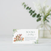 ウッドランド動物の赤ちゃんシャワー用の緑の本 エンクロージャーカード (スタンド正面)