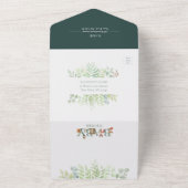 ウッドランド動物の赤ちゃんシャワー |すべてのベビーの書籍 オールインワン招待状 (外側)