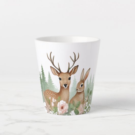 ウッドランド動物の赤ちゃんシャワー カフェラテマグ (正面)