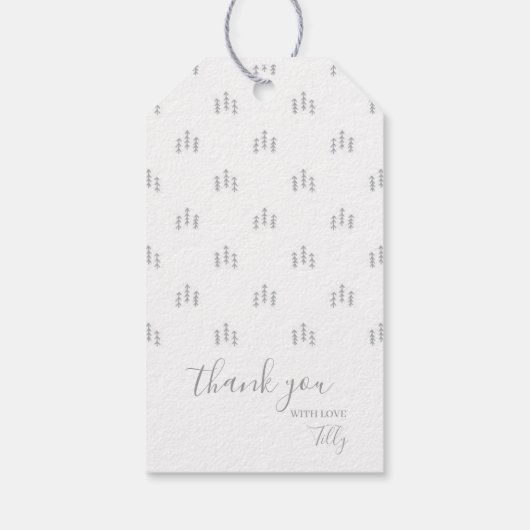 ウッドランド動物の赤ちゃんシャワー ギフトタグ (裏面)