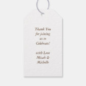 ウッドランド動物の赤ちゃんシャワー ギフトタグ (裏面)