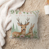 ウッドランド動物の赤ちゃんシャワー クッション (ブランケット)