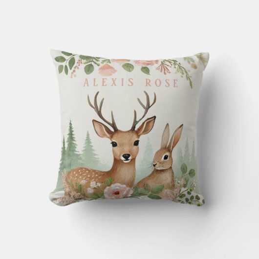 ウッドランド動物の赤ちゃんシャワー クッション (正面)