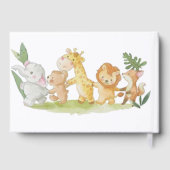 ウッドランド動物の赤ちゃんシャワー ゲストブック (裏面)