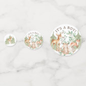 ウッドランド動物の赤ちゃんシャワー コンフェッティ (裏面)