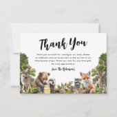 ウッドランド動物の赤ちゃんシャワー サンキューカード (正面)