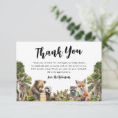 ウッドランド動物の赤ちゃんシャワー サンキューカード (スタンド正面)
