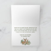 ウッドランド動物の赤ちゃんシャワー サンキューカード (内部)