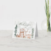 ウッドランド動物の赤ちゃんシャワー サンキューカード (正面)