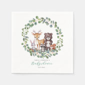 ウッドランド動物の赤ちゃんシャワー スタンダードカクテルナプキン (正面)