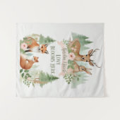 ウッドランド動物の赤ちゃんシャワー タペストリー (正面(横))