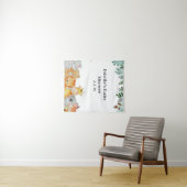 ウッドランド動物の赤ちゃんシャワー タペストリー (インサイチュ(横))