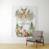 ウッドランド動物の赤ちゃんシャワー タペストリー (インサイチュ)