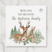 ウッドランド動物の赤ちゃんシャワー フェイバータグ (裏面)