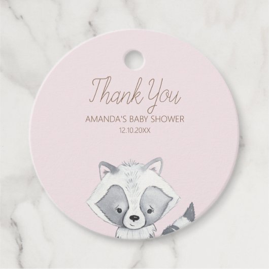 ウッドランド動物の赤ちゃんシャワー フェイバータグ (正面)