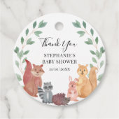ウッドランド動物の赤ちゃんシャワー フェイバータグ (正面)