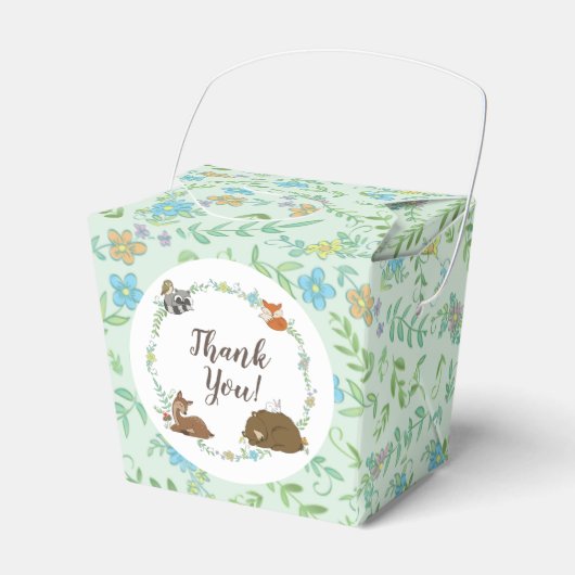 ウッドランド動物の赤ちゃんシャワー フェイバーボックス (正面サイド)