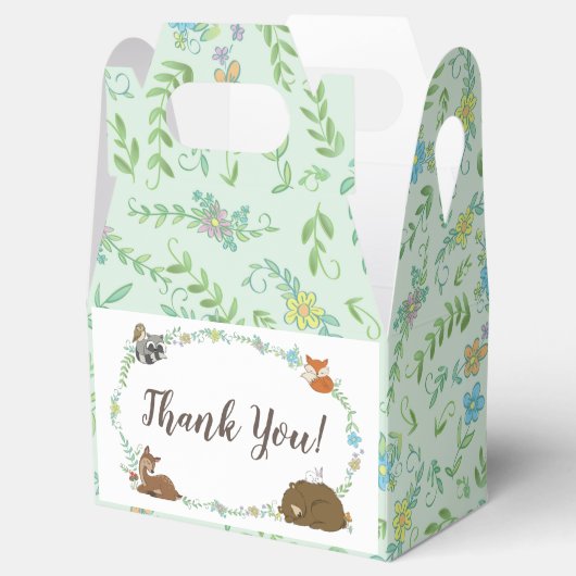 ウッドランド動物の赤ちゃんシャワー フェイバーボックス (オープン)