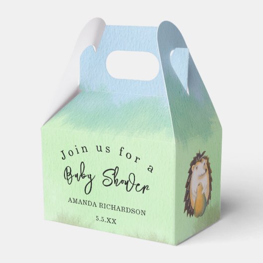 ウッドランド動物の赤ちゃんシャワー フェイバーボックス (正面サイド)