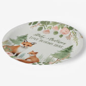 ウッドランド動物の赤ちゃんシャワー ペーパープレート (アングル)