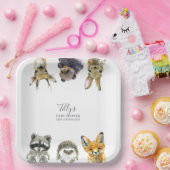 ウッドランド動物の赤ちゃんシャワー ペーパープレート (パーティー)